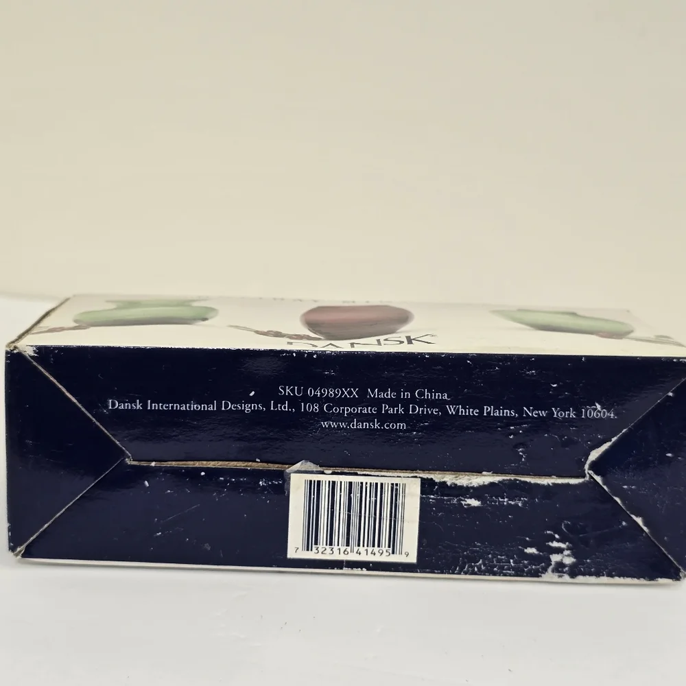 boxed DANSK‎ Mini Holiday Vases Set Glass Red Green Christmas Holiday Home Decor